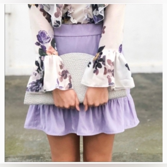 J. Crew Dresses & Skirts - J Crew H2657 NWT Lavender Velvet Peplum Mini Casual Skirt Light Thistle - M